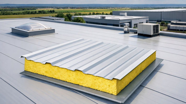 Flachdach mit Sandwichplatten