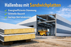 Hallenbau mit Sandwichplatten